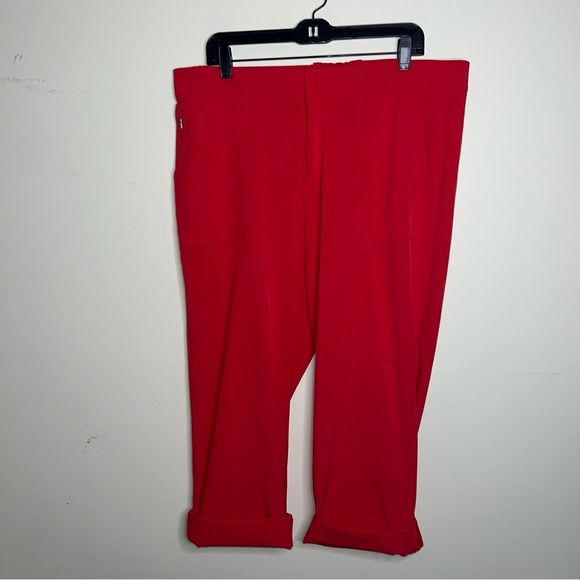 Athleta Tribeca Utility Crop Pants Hibiscus Red Size 16 - Picture 8 of 14